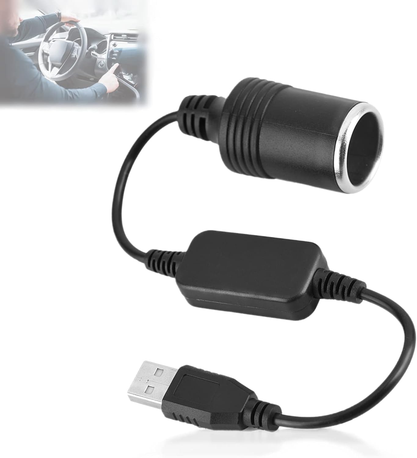 Jadeshay USB auf Zigarettenanzünder Adapter 12V 5A USB A Stecker auf 12V Auto Zigarettenanzünder Buchse Konverter-Adapterkabel 8W Für Auto Feuerzeuge Fahren Recorder DVR Kamera von Jadeshay