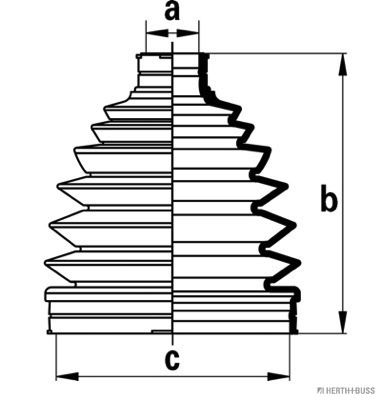 Faltenbalgsatz, Antriebswelle Vorderachse radseitig Jakoparts J2863012 von Jakoparts