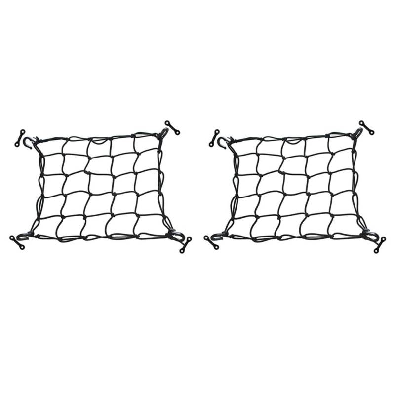 Janasiba 2 x Gepäcknetz für Brücke, mit Haken, Gepäcknetz, robust, für Fischerboot, Bett, , Kajak von Janasiba