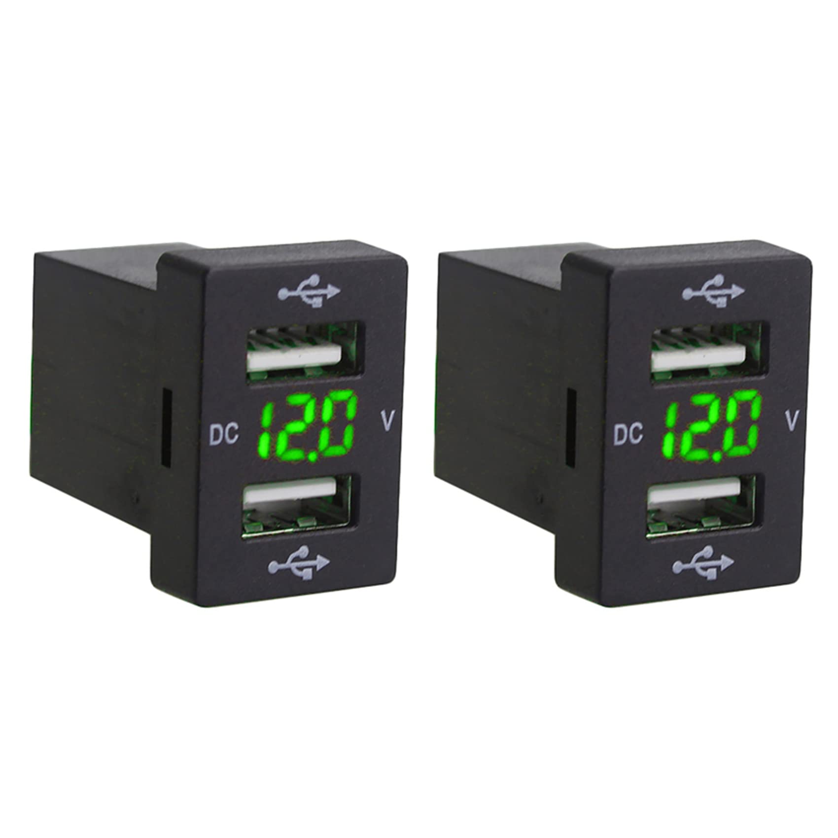 Janasiba 2X 12 V Auto LadegeräT mit Sicherung für 5 V 4.2A Auto Buchse LadegeräT für Telefon Led Display Meter Voltmeter (GrüN) von Janasiba