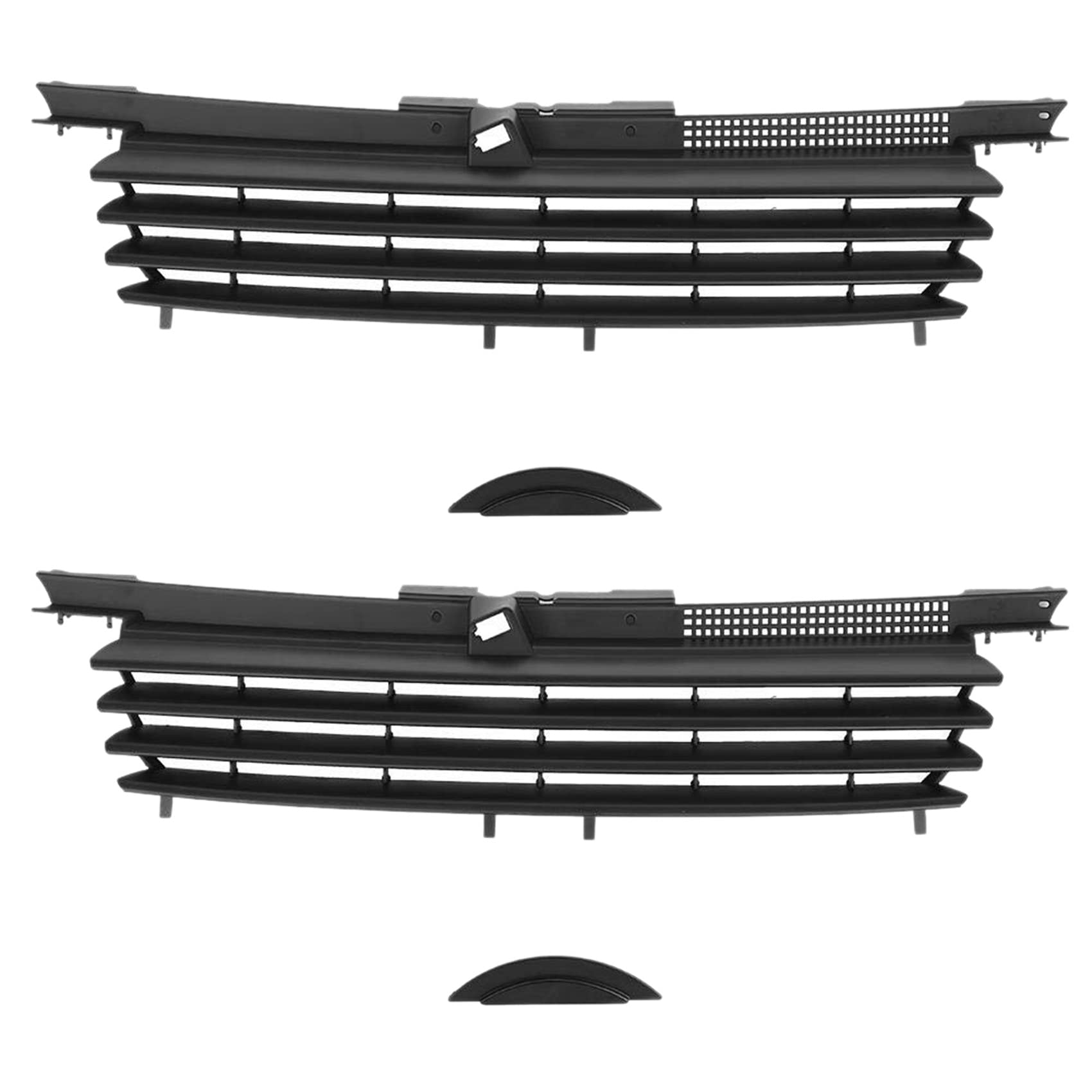 Janasiba 2X Schwarzer Motor Hauben Grill - Matt Schwarzer Motor Hauben Grill für / / MK4 1999-2004 1J5853655C von Janasiba