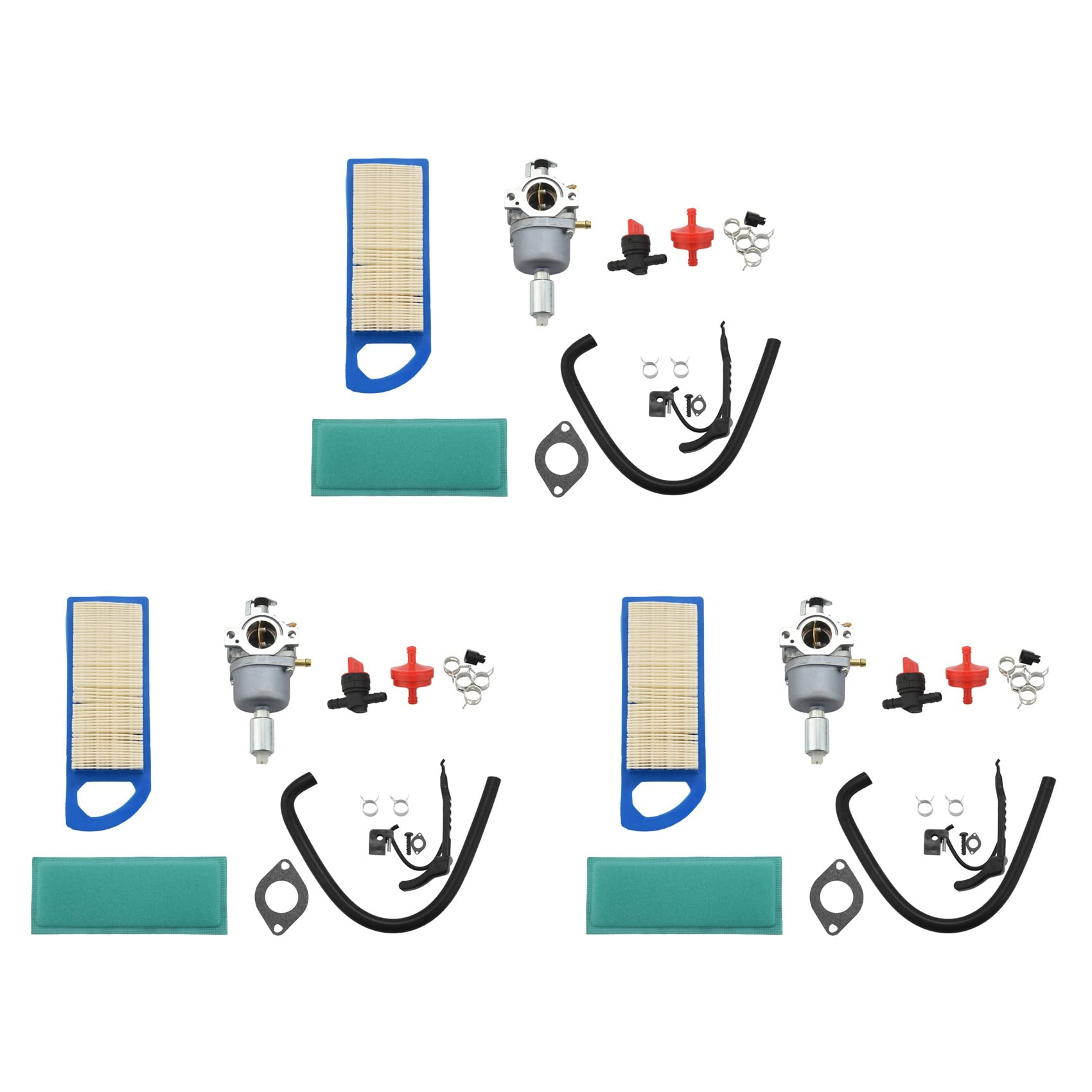 Janasiba 3X 791858 Vergaser FÜR 792358 791858 794572 799727 698620 793224 697190 697141 14Hp 15Hp 16Hp 17Hp 17.5 18Hp Rasen Traktor MäHer mit Kraftstof Filter von Janasiba