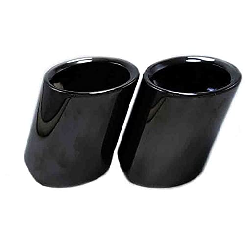 Auspuffblende,Auspuff Endrohr 1pair Edelstahl FIT Gebrauch für □ BMW 5er F10 F10 F18 F07 E39 E60 E61 525i 528i 530i 535D 535i Auto Schalldämpfer Tip Deckung Abgasleitung(Black) von Janmobrian