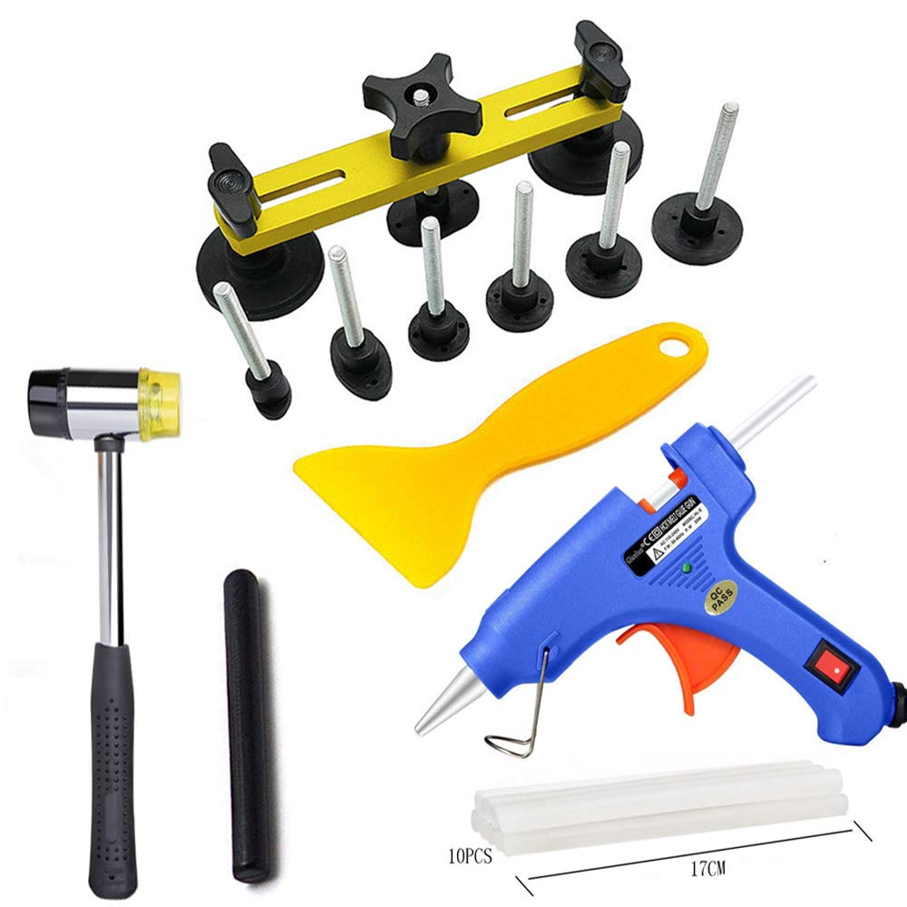 Dellen Reparaturset Auto,Beulenzieher Auto Entfernen von Dellen Auto Delle Reparaturwerkzeug Auto Body Saugnapf Dent Puller Kit Karosserie Reparatur Hand Werkzeugsatz(A) von Janmobrian