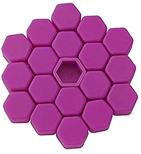 Radmuttern Kappen 20 stücke Auto Mutter 15mm 17mm 19mm 21mm Kieselgel Gel Rad Muttern Schraube Bolzen Dekorative Reifen Radreifen Schraubkappe Auto Radmutterkappen(Purple,19mm) von Janmobrian