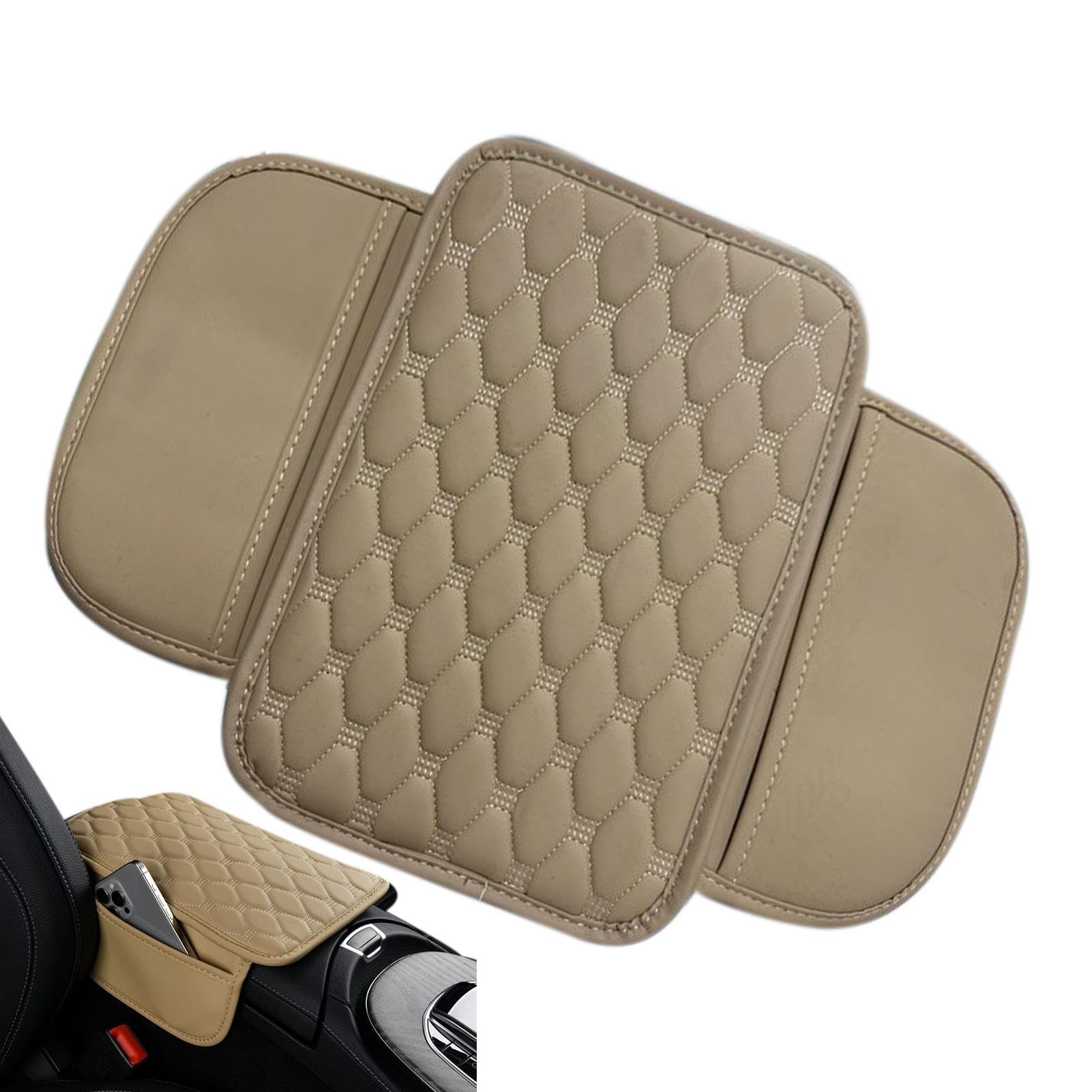 Janurium Mittelkonsole Armlehne Pad - Auto Mittelkonsole Pad mit Seitentaschen - Auto Armlehne Box Pad für SUV LKW Fahrzeug Auto Innenraum Zubehör von Janurium