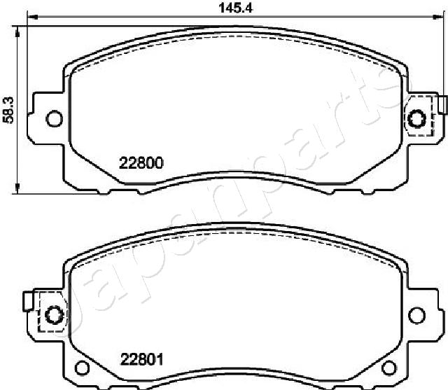 Bremsbelagsatz, Scheibenbremse Vorderachse Japanparts PA-713AF von Japanparts