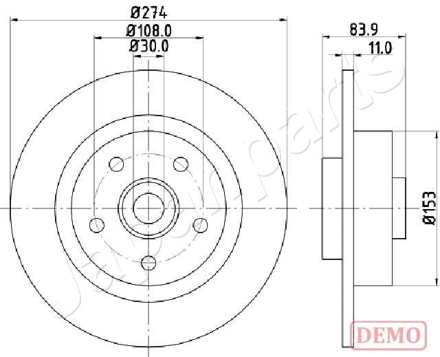 Bremsscheibe Hinterachse Japanparts DP-0704C von Japanparts