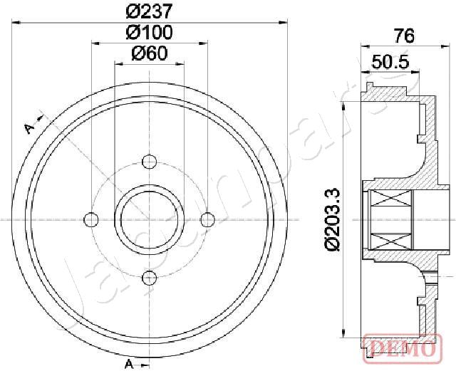 Bremstrommel Hinterachse Japanparts TA-0700C von Japanparts