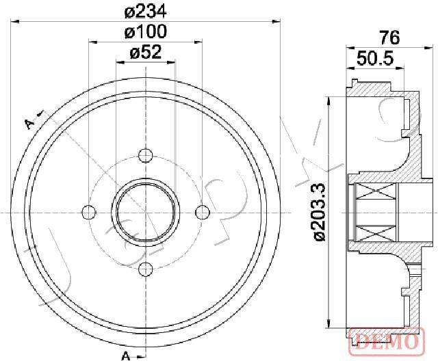 Bremstrommel Hinterachse Japko 560409C von Japko