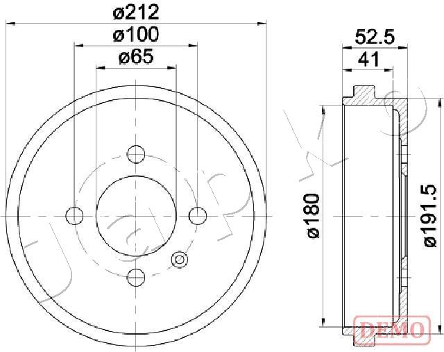 Bremstrommel Hinterachse Japko 560912C von Japko