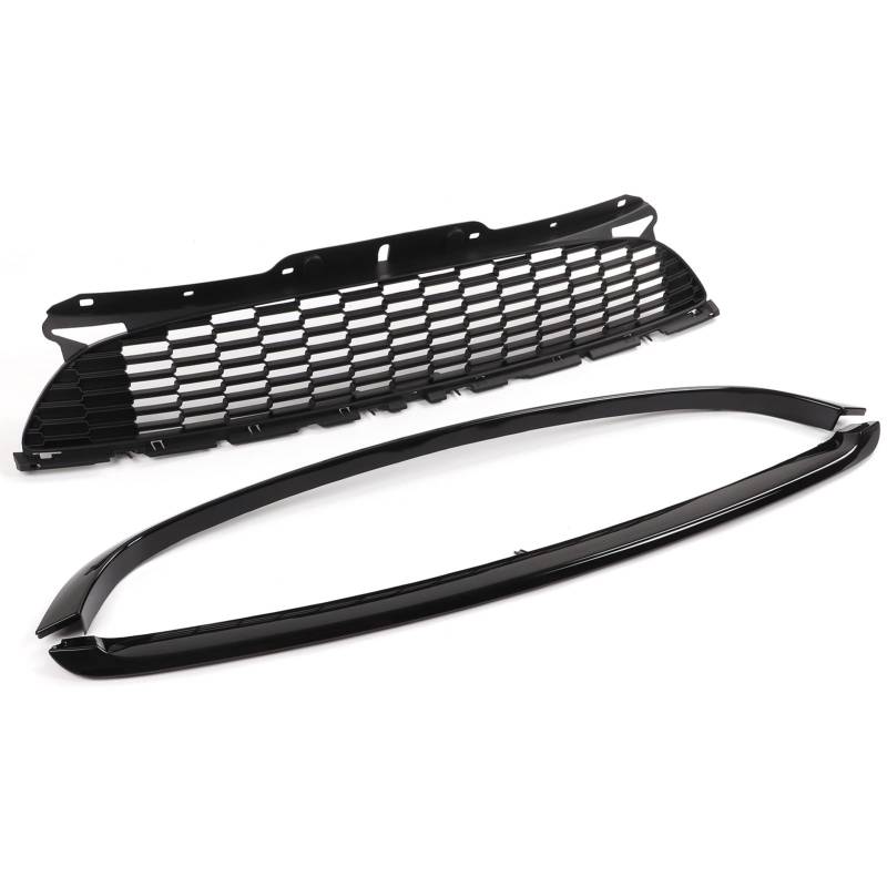 3 Stück Glänzend Schwarze Fronthaubenform-Grill-Surround-Abdeckungs-Ziersätze für R55 R56 R57 R58 R59 S JCW von Jauarta