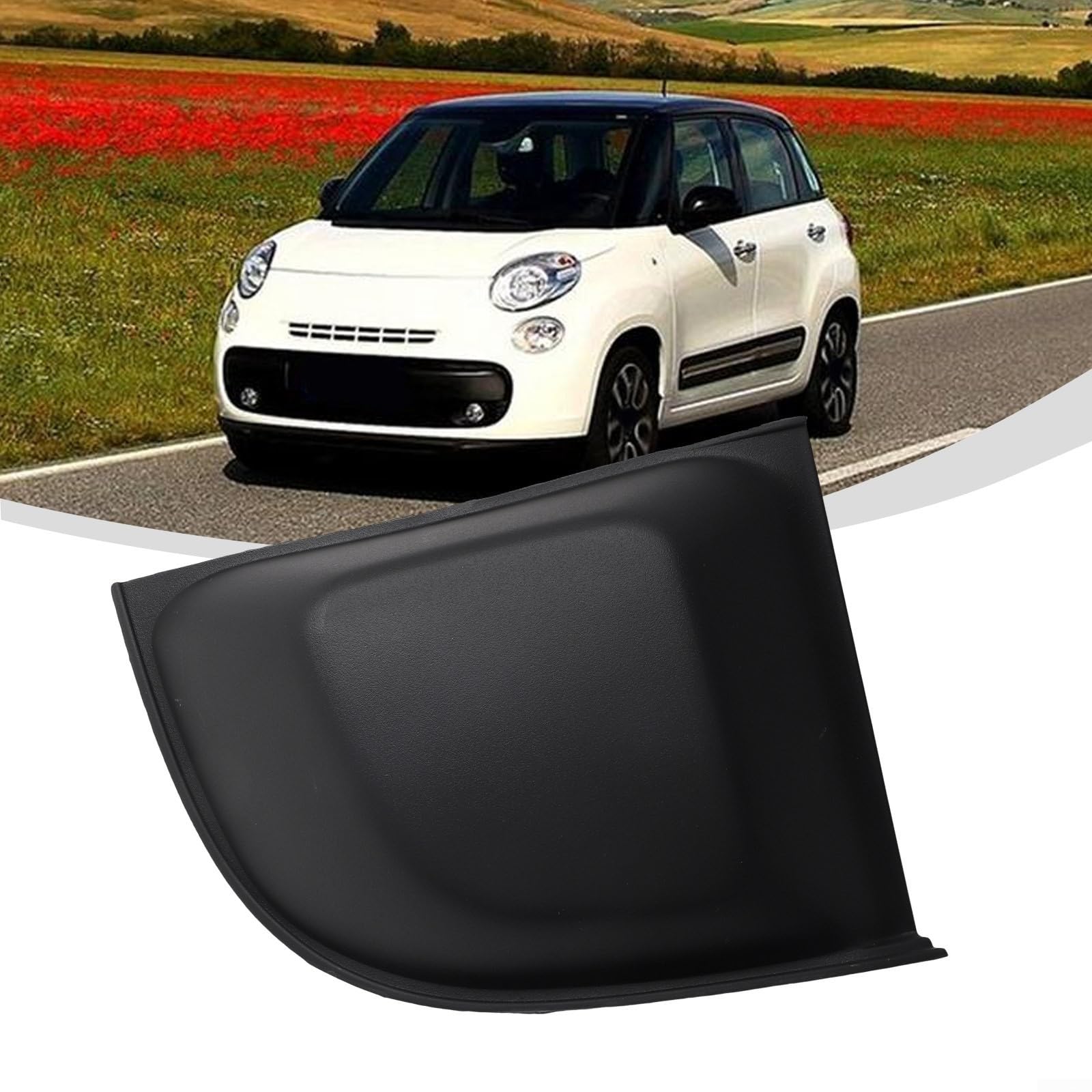 Für Fiat 500 Frontstoßstangen-Verkleidung 2007–2015, schwarz, ABS-Kunststoff, Außengitterabdeckung, linke rechte Seite, 735455037 735455039 (rechts) von Jayruit