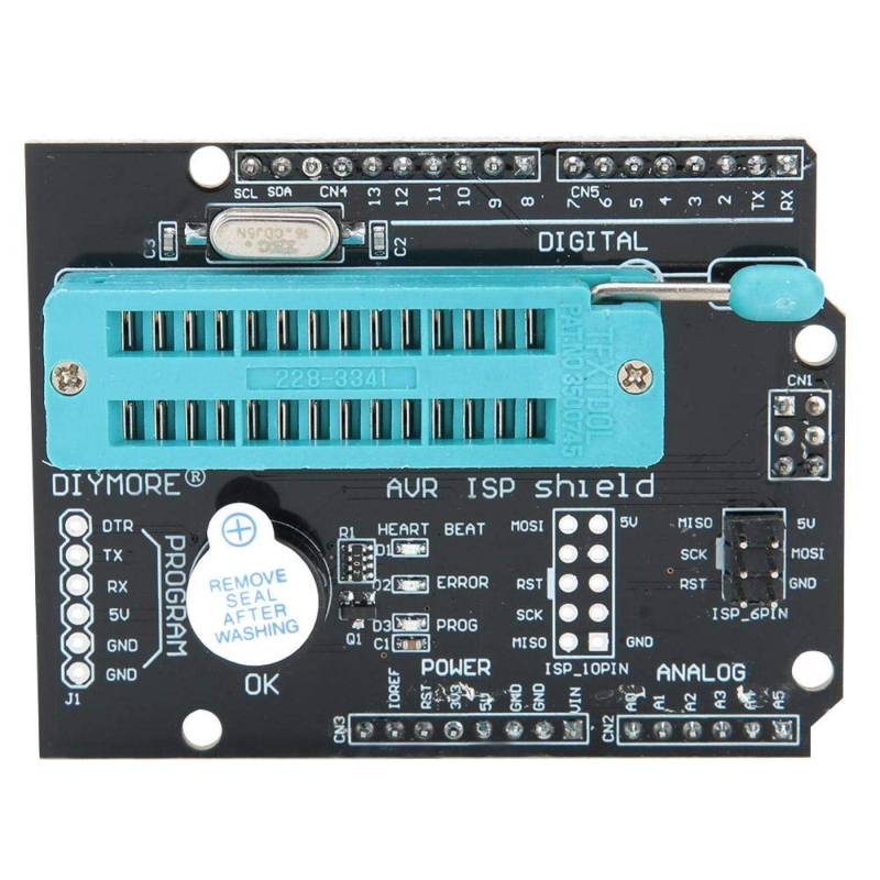 Jeanoko AVR ISP Shield Programmer-Erweiterungskarte LED-Anzeige Programmiererschnittstelle Erweiterungsadapter-Controller für Entwicklungserweiterungskarte von Jeanoko