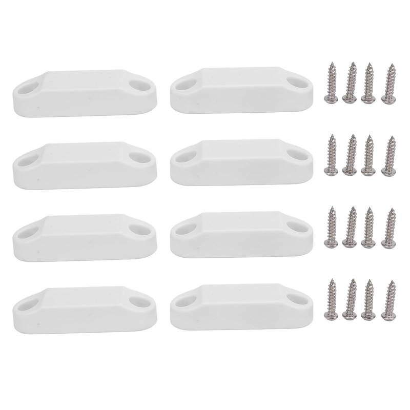 Jectse 4 Paar Magnetische Gepäcktürverschlüsse, Wohnmobil-Aufbewahrungstür-Halter-Set, Wetterfest für Camping-Anhänger, weiß, Sichert Ihre Wohnmobil-Tür mit Magnetschlössern, für Alle von Jectse