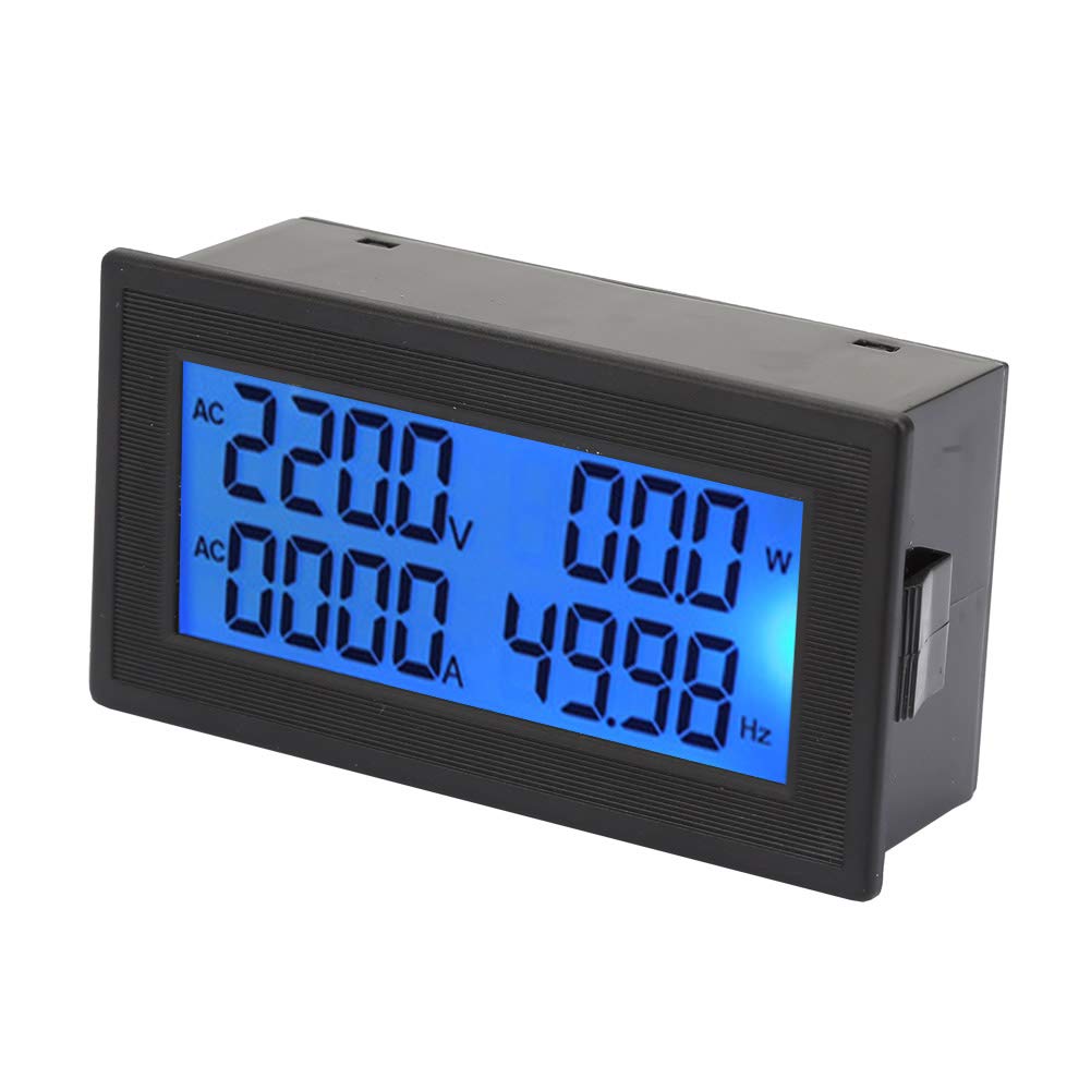 Wechselstrom-Digital-Amperemeter-Voltmeter, 0~20A 60~500V LCD-Multifunktions-Wirkleistungsfrequenz-Messgerät für elektrische Energie, 6 in 1 4-stelliges Leistungsüberwachungsfeld von Jectse