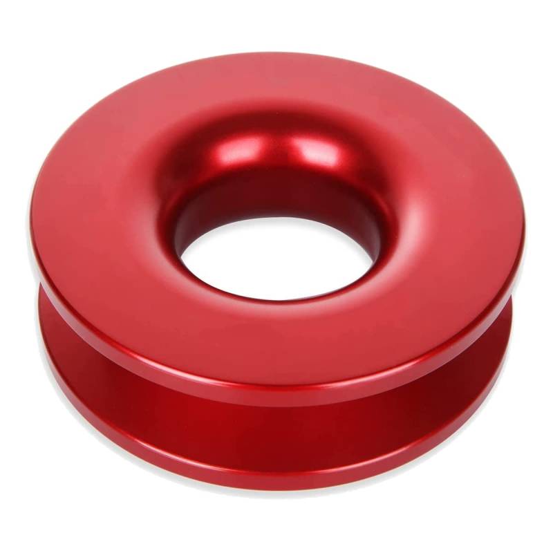 Jeenuuder Soft Shackle Recovery Ring, Winde Snatch Recovery Ring für ATV UTV SUV Truck Recovery 41000 Lb, Rot von Jeenuuder