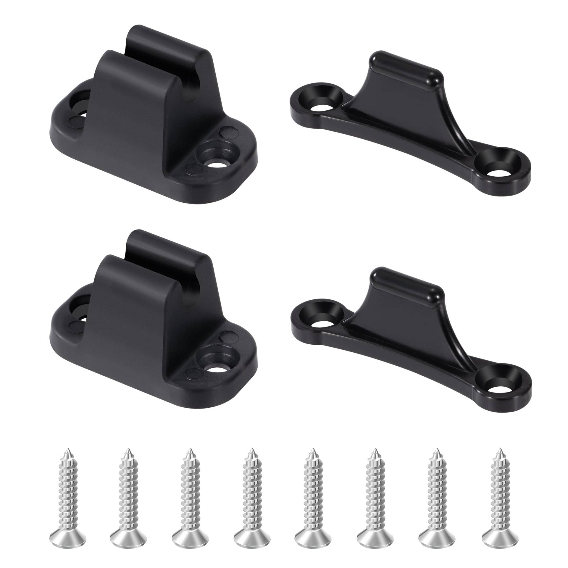 Türfeststeller Wohnwagen Türhalter, Kunststoff Wohnmobil Zubehör 2 Stück Kunststoff T-förmige Türstopp, Türhalterung Clip Kit für Camping Wohnwagen Boot Auto(Schwarz) von Jeesblsy