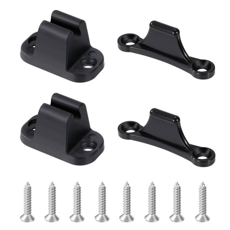 Jeesblsy Türfeststeller Wohnwagen Türhalter, Kunststoff Wohnmobil Zubehör 2 Stück Kunststoff T-förmige Türstopp, Türhalterung Clip Kit für Camping Wohnwagen Boot Auto(Schwarz) von Jeesblsy