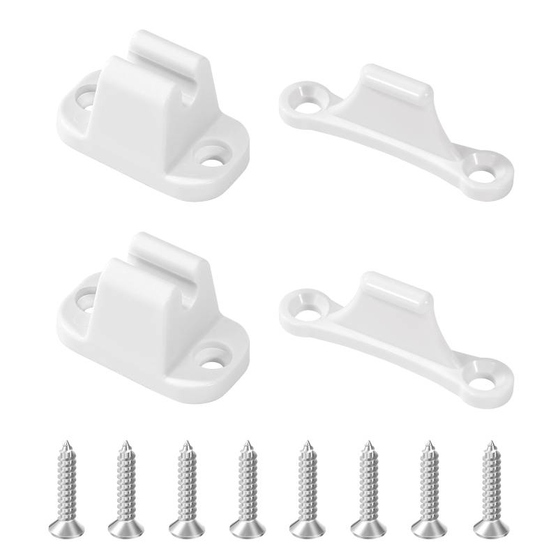 Türfeststeller Wohnwagen Türhalter, Kunststoff Wohnmobil Zubehör 2 Stück Kunststoff T-förmige Türstopp, Türhalterung Clip Kit für Camping Wohnwagen Boot Auto (Weiß) von Jeesblsy