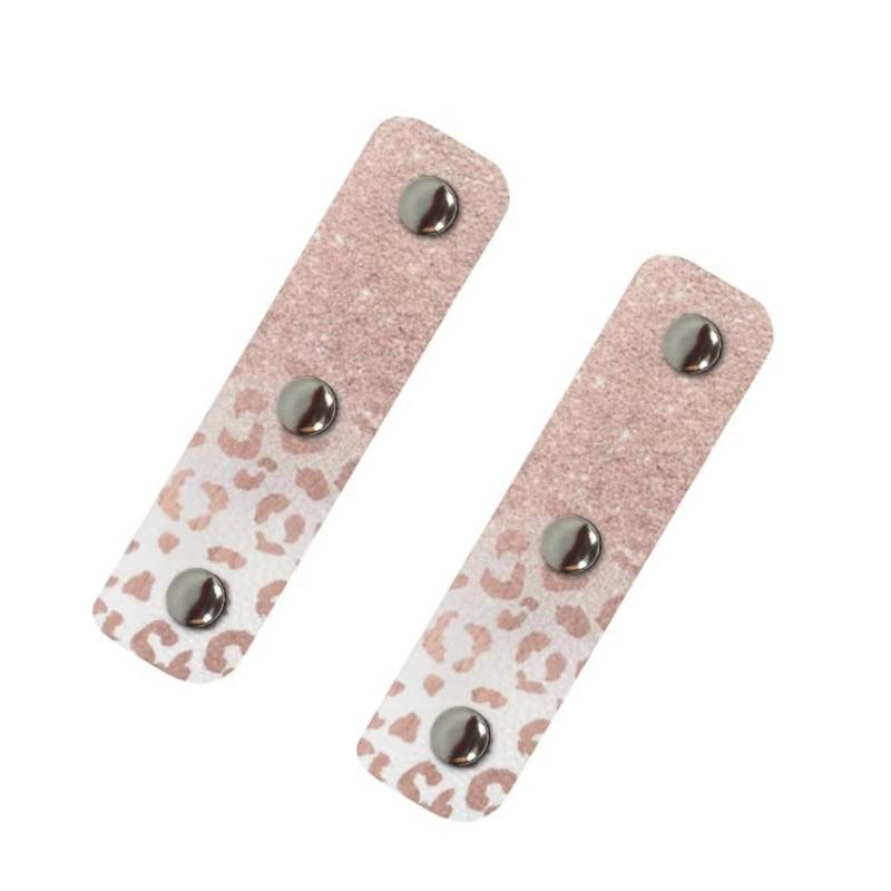 Jeiento 2 Stück Leder Gepäck Griff Wraps Rose Gold Leopard Print Gepäck Tags Identifiers Schutzgriff Abdeckung für Frauen Reisetasche Koffer Einkaufstasche von Jeiento