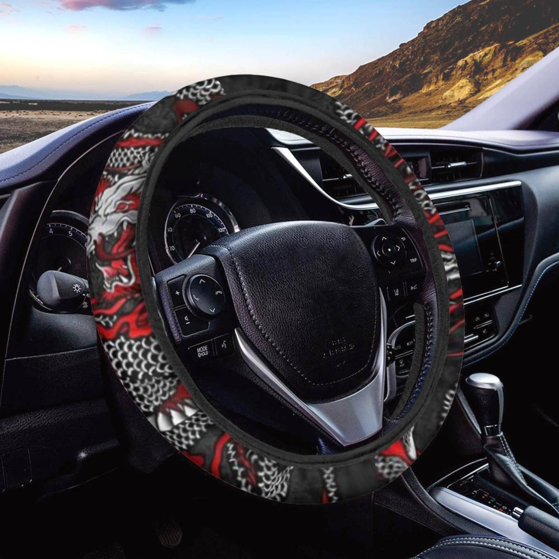 Jeiento Drangon Steering Wheel Cover Neoprene Men Car Steering Wheel Cover Cool Anti Slip Sweat Absorption Auto Car Wrap Universal Fit von Jeiento