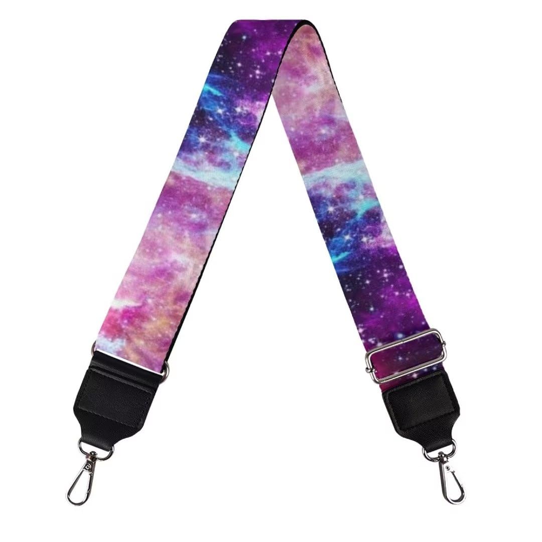 Jeiento Lila Galaxy Space breiter Schultergurt Universum Sterne Ersatz Crossbody Tasche Gurt Trageriemen für Handtaschen, Geldbörsen, Kameras von Jeiento