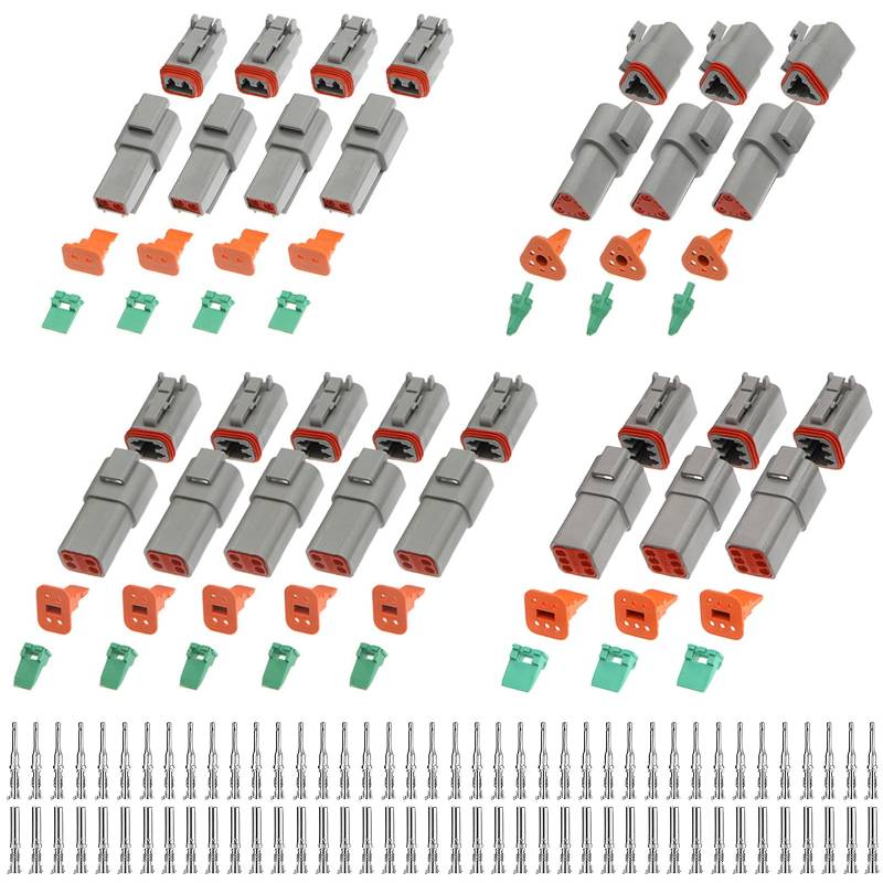 Jeinbuil Deutsch Stecker Set 140STK, DT KFZ Stecker 2/3/4/6-poliger, Auto Wasserdichter Elektrischer Steckverbinder für Auto LKW Boots von Jeinbuil