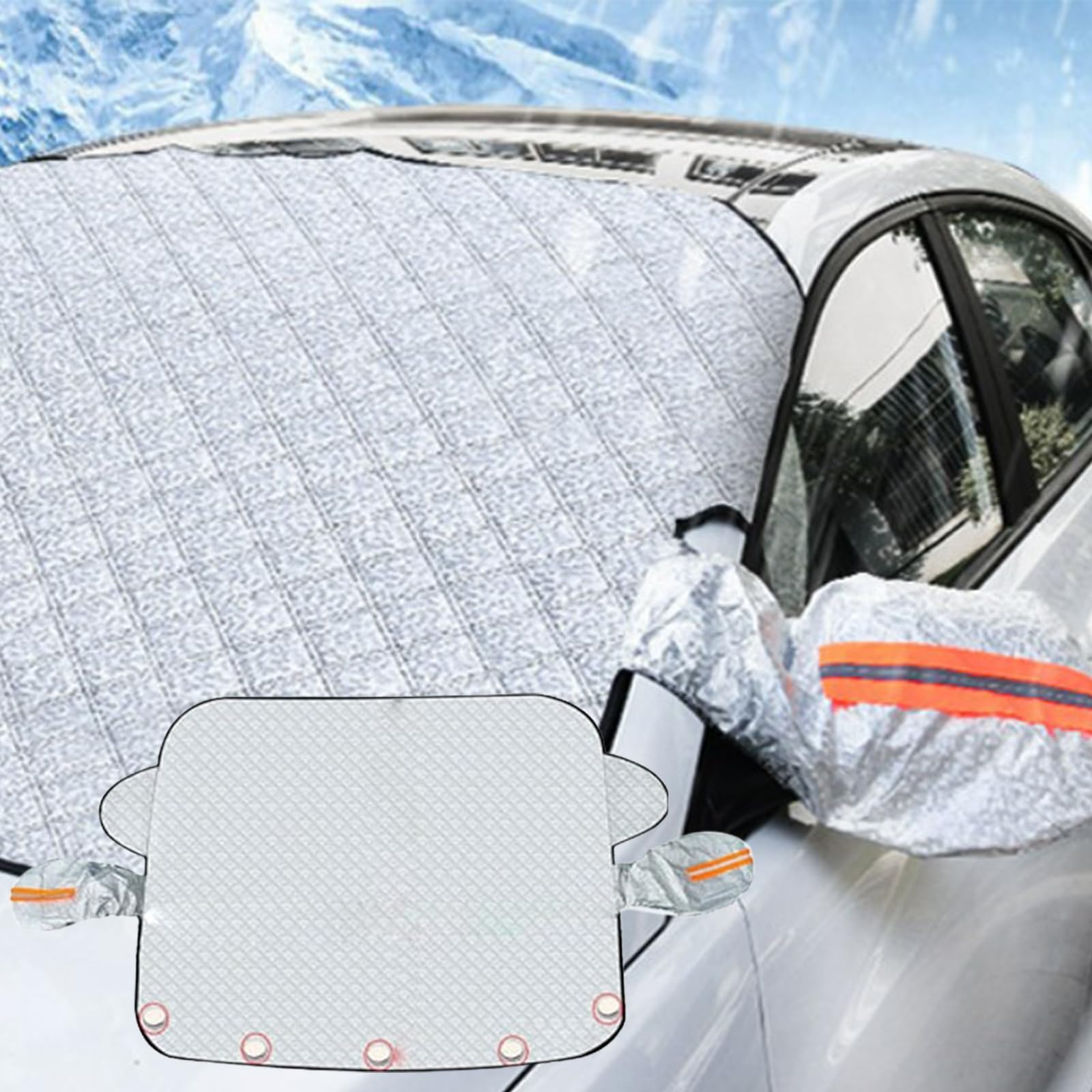 Magnetic Car Anti-Snow Cover, Windshield Ice Protector Cover, Car Window Covers for Winter, Magnetic Windshield Cover with Side Mirrors Cover (SUV Version) von Jelaqmot