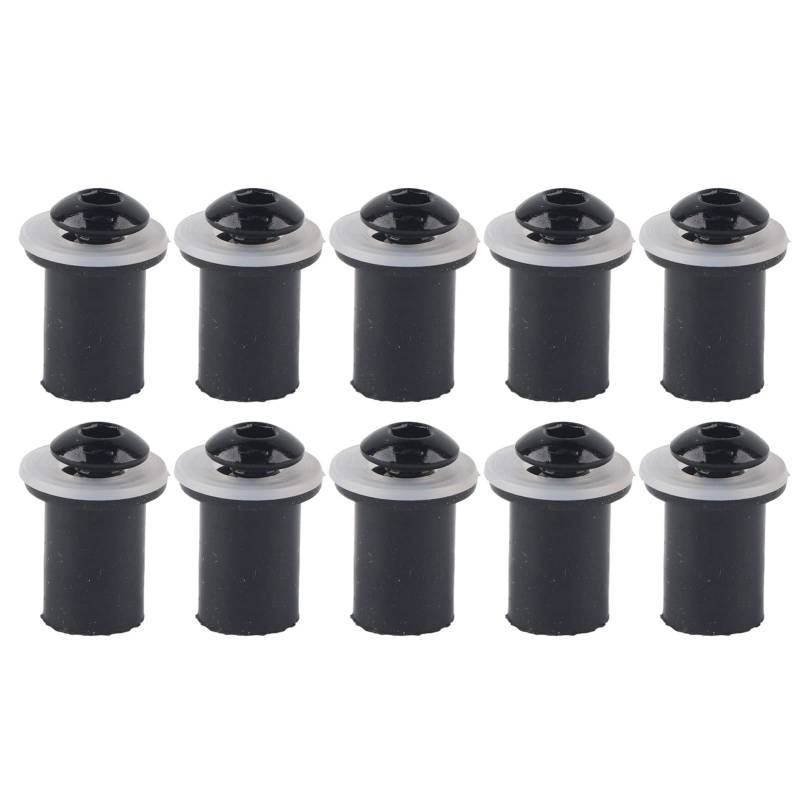 10 Stück Windschutzscheibe Motorrad Mutter, M5 Universal Motorrad Windschutzscheiben schraube Windschutzscheibe Wellnut Bolt Kit Innensechskantschrauben (Schwarz) von Jenngaoo