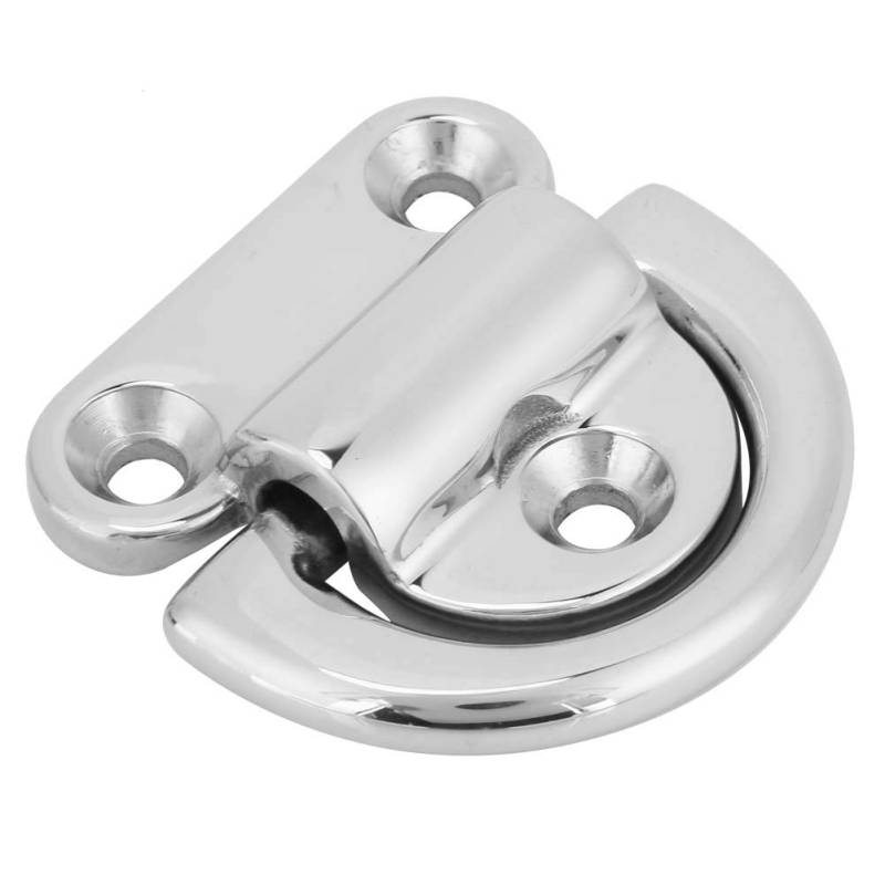 D Ring Zurrösen Edelstahl, 8mm Heavy Duty Edelstahl Deckbeschläge Augplatte mit D Ring kommen, Marine Pad Eye Deckbeschläge für Boot Yacht Motor Cargos Control Oberflächenmontage von Jenngaoo