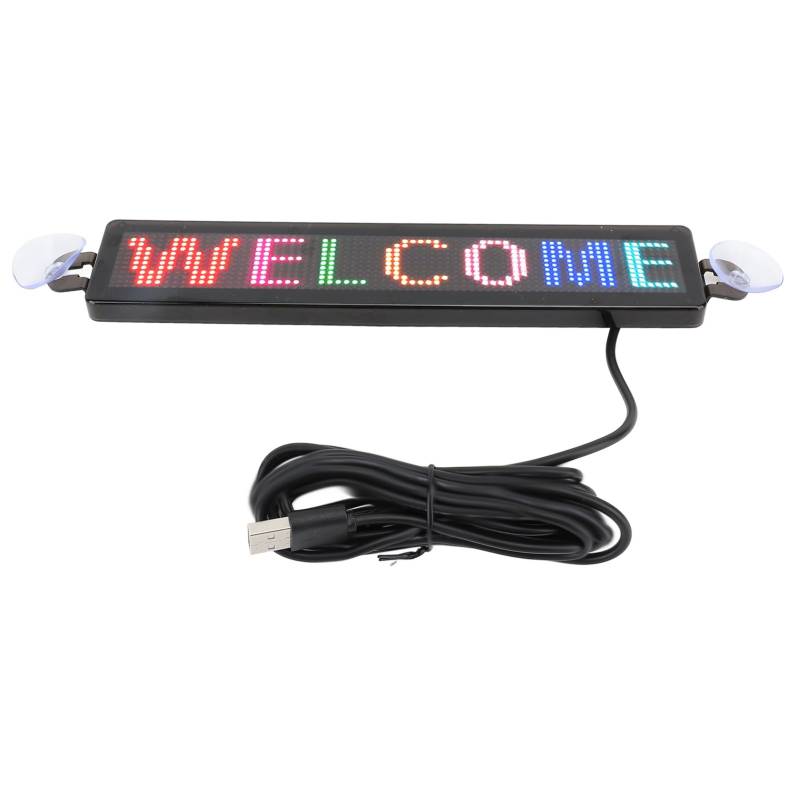 LED Bildlaufschild, 9,06 x 1,97 Zoll Bluetooth App Steuerung LED Schild, Programmierbares LED Autoschild, Tragbare USB LED Anzeigetafel für Auto, Bar, Party, Festival von Jenngaoo