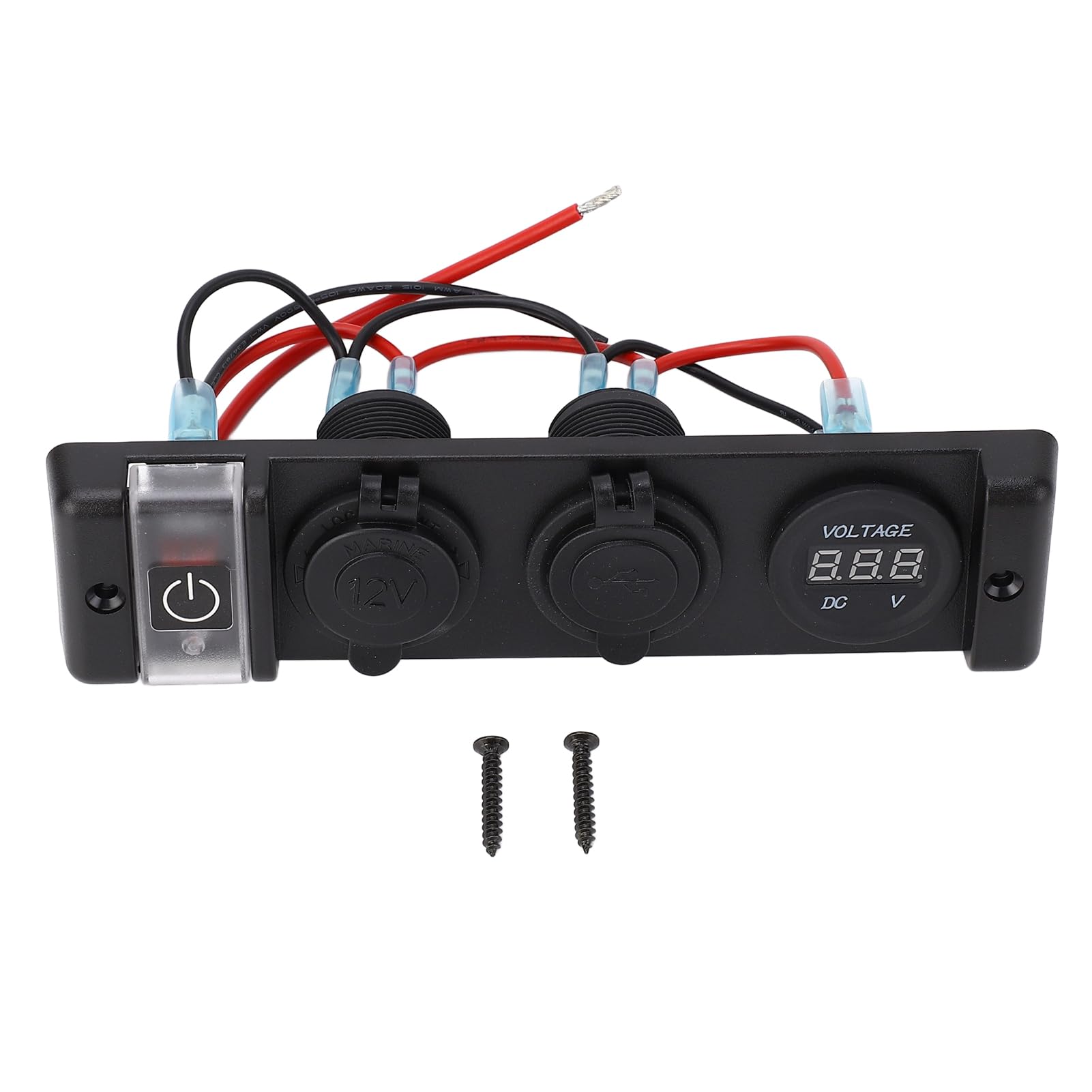 Zigarettenanzünder Steckdosenleiste, DC 12 V 4 in 1 USB Zigarettenanzünder Steckdosenleiste, LED Anzeige, IP66 Dual USB Steckdosenleiste für Auto, Boot, SUV, Yacht von Jenngaoo