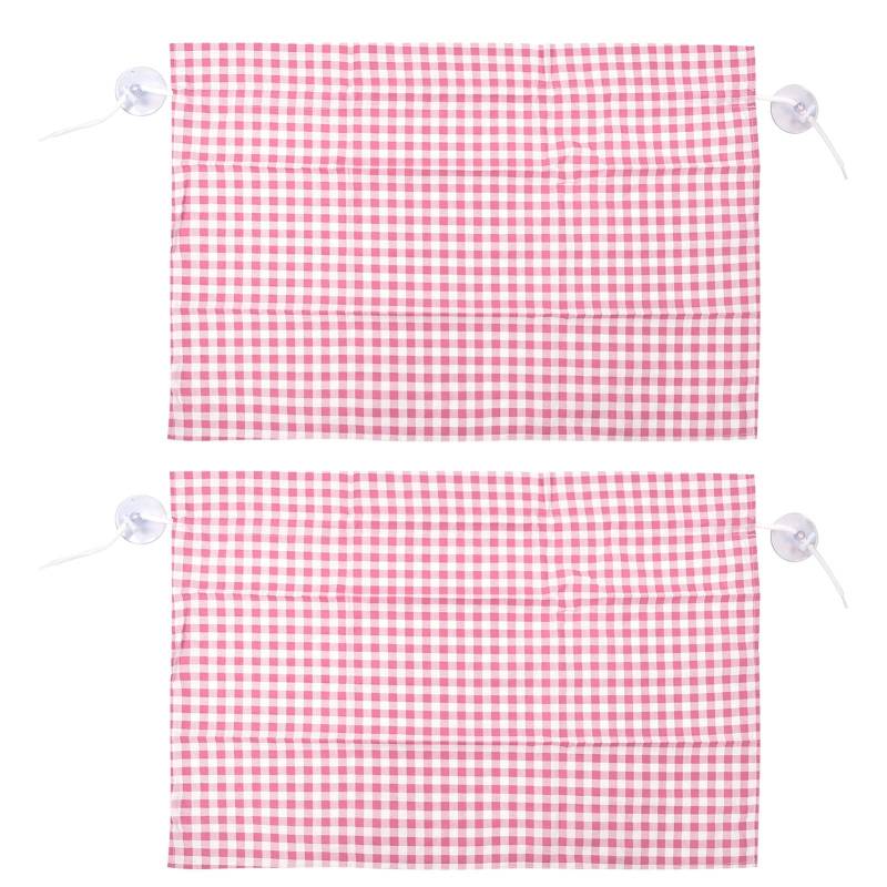 Jerliflyer 2Pcs Grid Design Car Sun Shade Anti UV Side Window Curtain with Suction Cups Car Window Sun Shade with Suction Cup (Pink Plaid) von Jerliflyer