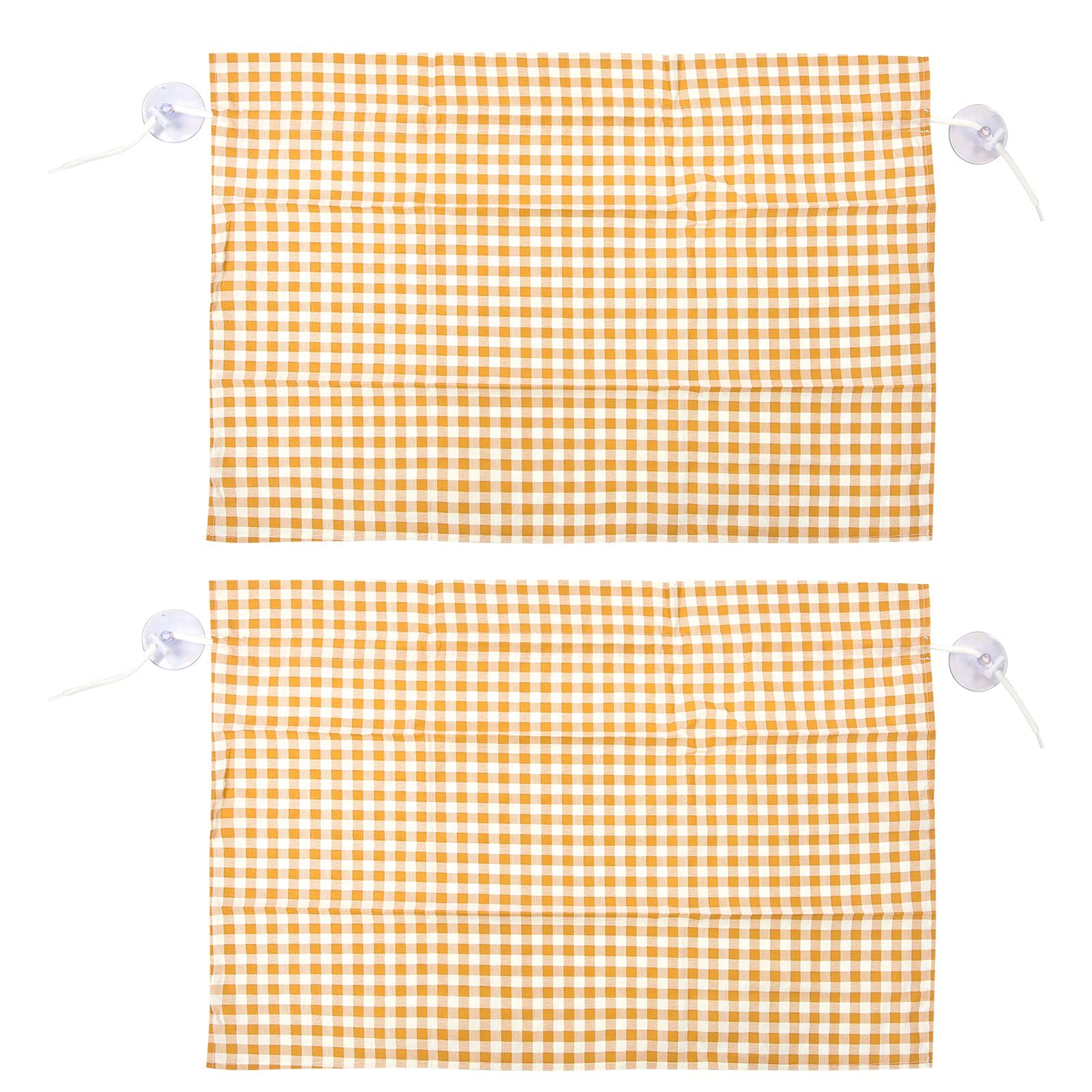 Jerliflyer 2Pcs Grid Design Car Sun Shade Anti UV Side Window Curtain with Suction Cups Car Window Sun Shade with Suction Cup (Yellow Checkered) von Jerliflyer