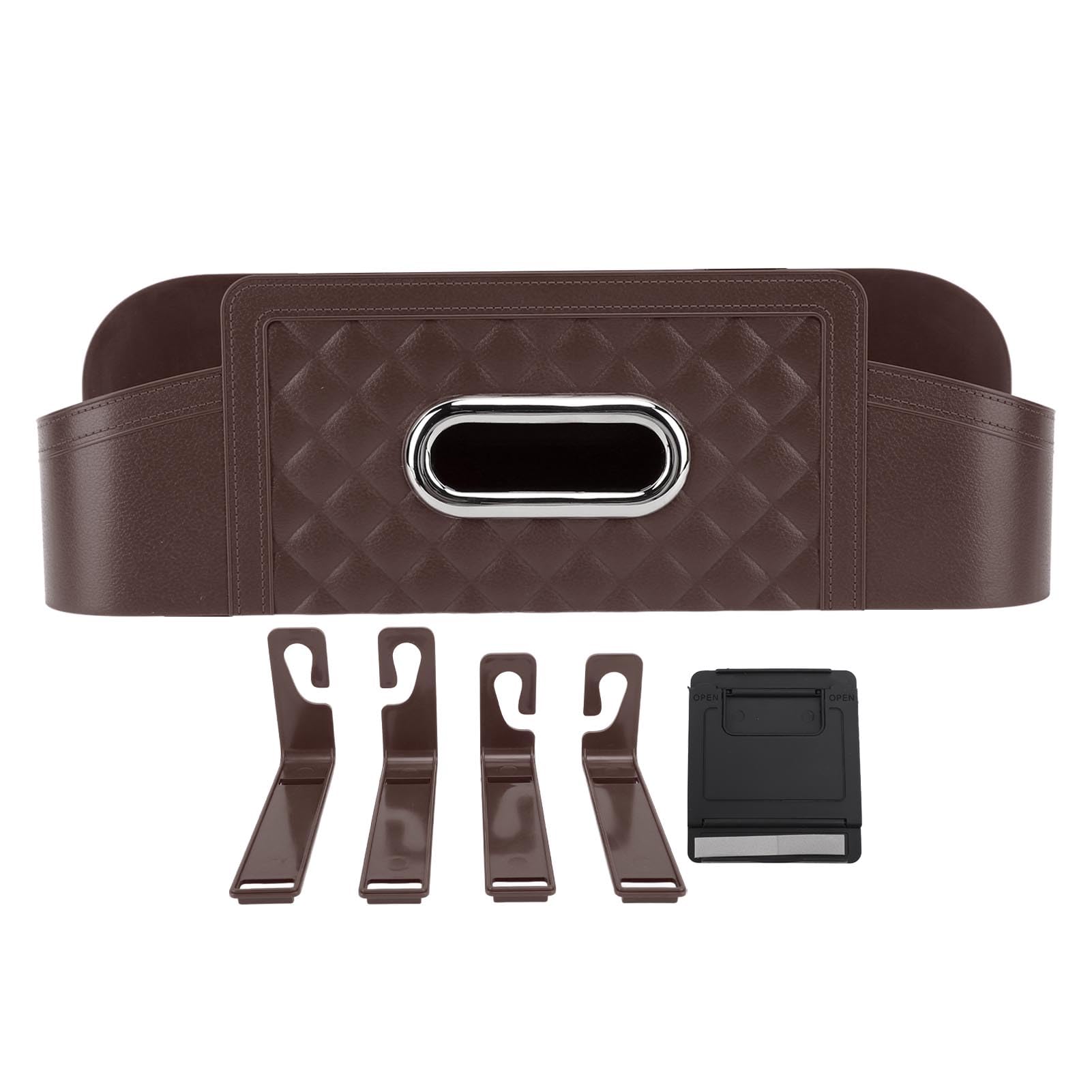 Jerliflyer Auto-Rücksitz-Organizer, multifunktional, große Kapazität, Rücksitz-Aufbewahrungsbox und Taschentuchhalter für tägliche Reisen, Auto-Organizer mit Taschentuchhalter (Brown) von Jerliflyer