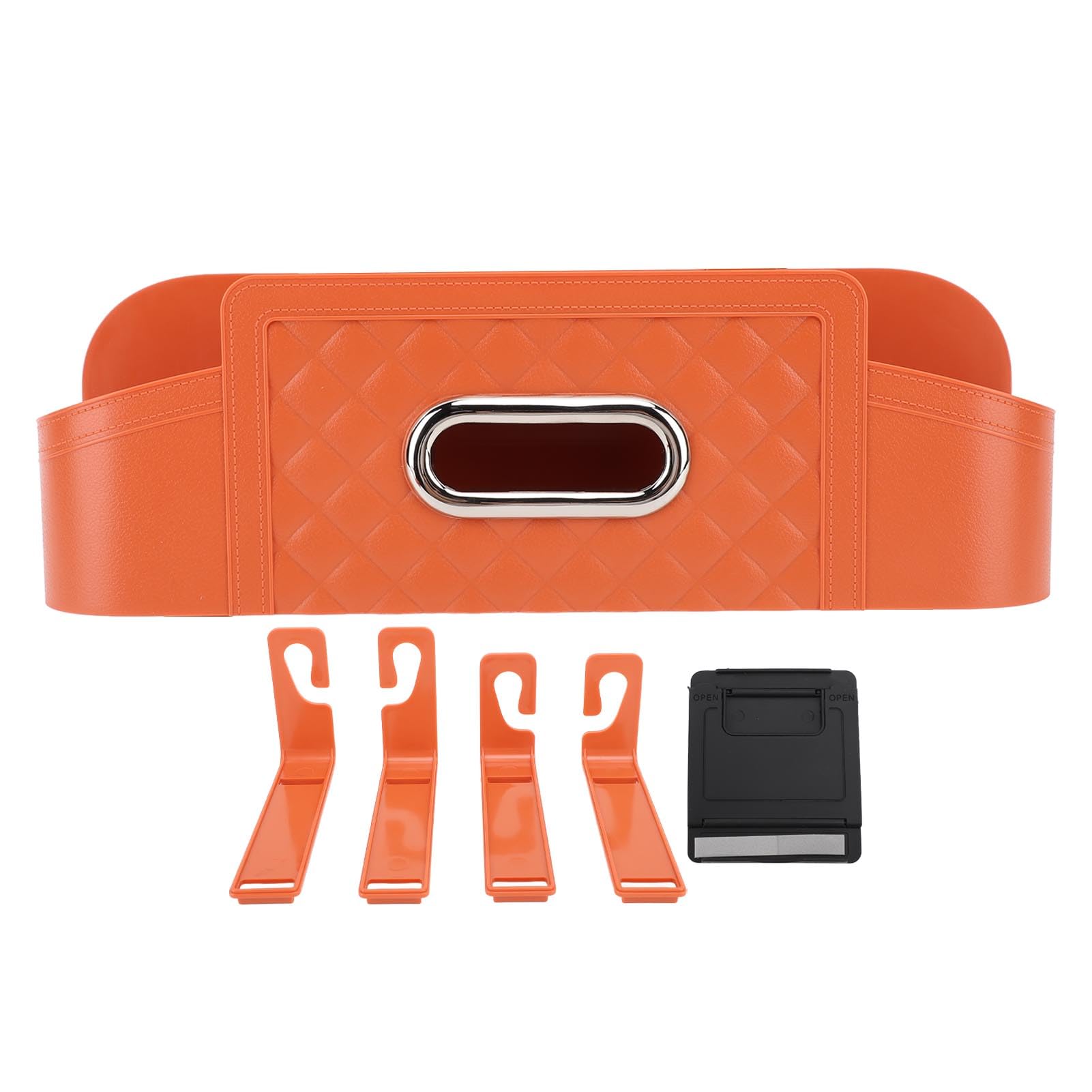 Jerliflyer Auto-Rücksitz-Organizer, multifunktional, große Kapazität, Rücksitz-Aufbewahrungsbox und Taschentuchhalter für tägliche Reisen, Auto-Organizer mit Taschentuchhalter (Orange) von Jerliflyer