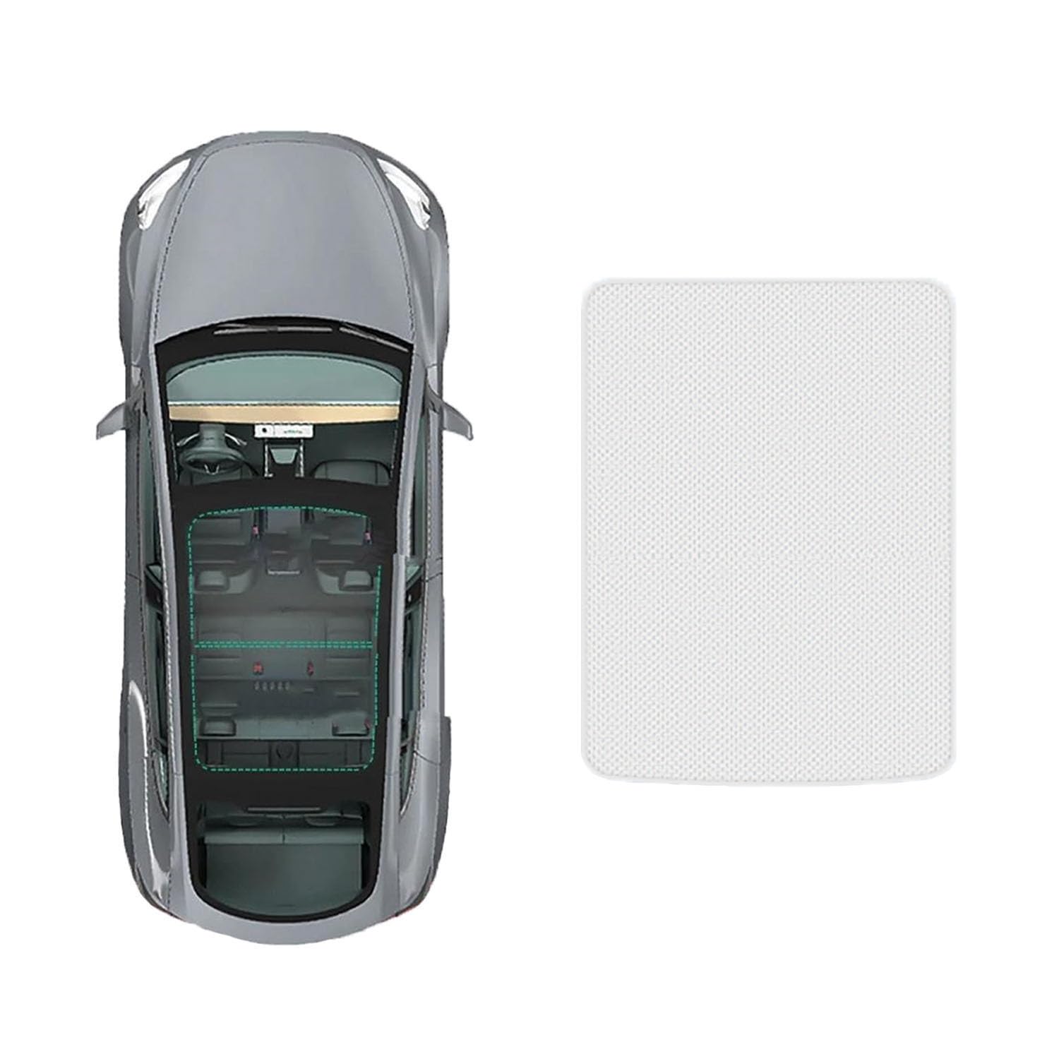 Auto Schiebedach Sonnenschirm Vorhang Für VW polo plus 2019-,UV-Schutz Schattierung vorne Heckscheibe Sonnenschutz,A-Gray white regular Style von JiAQen