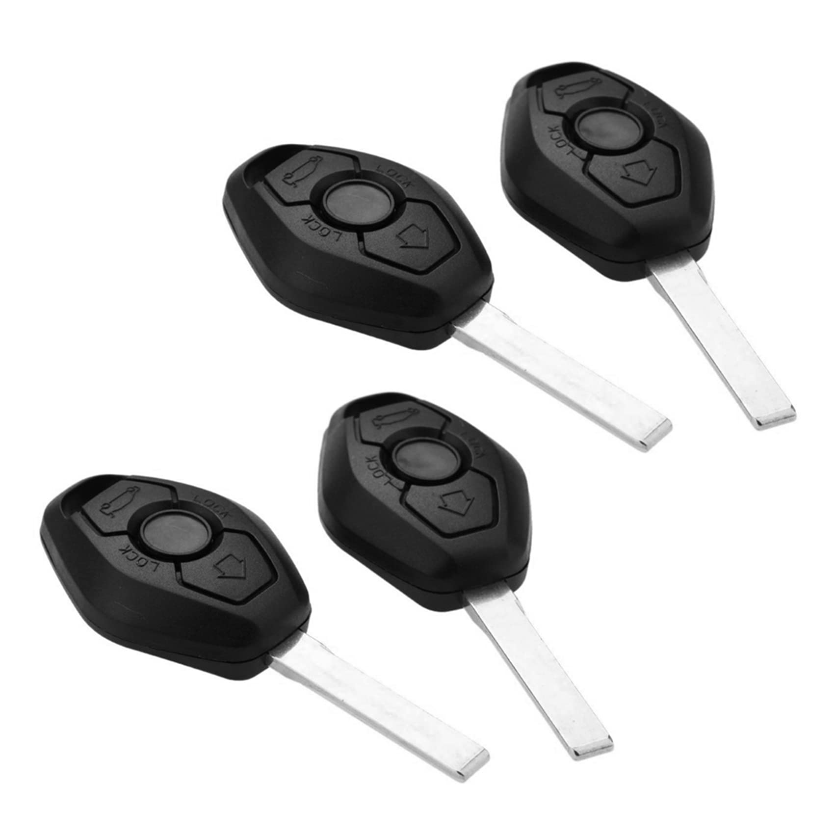 Jialouboo 4Pcs Unbeschnitten Remote Blank Schluesselhuelle Schale Fuer 1 3 5 6 7 X3 X5 E53 E46 E39 E60 Z4 von Jialouboo