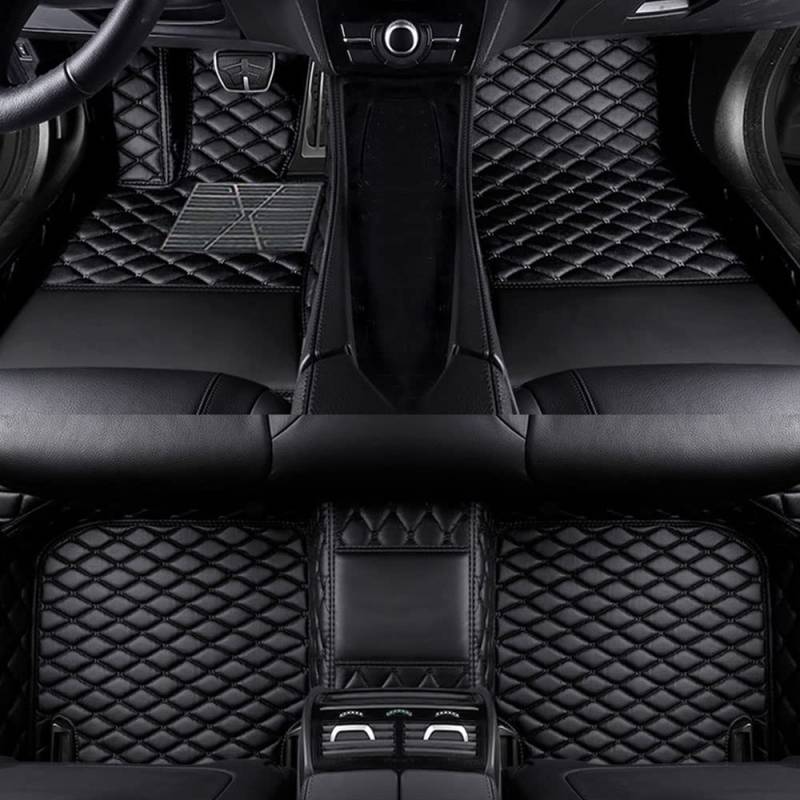 Benutzerdefinierte Auto Fußmatten Anpassbare 95% Auto Modell PU Leder voller bedeckter Schutz Advanced Performance Liners,Schwarz von Jialuode