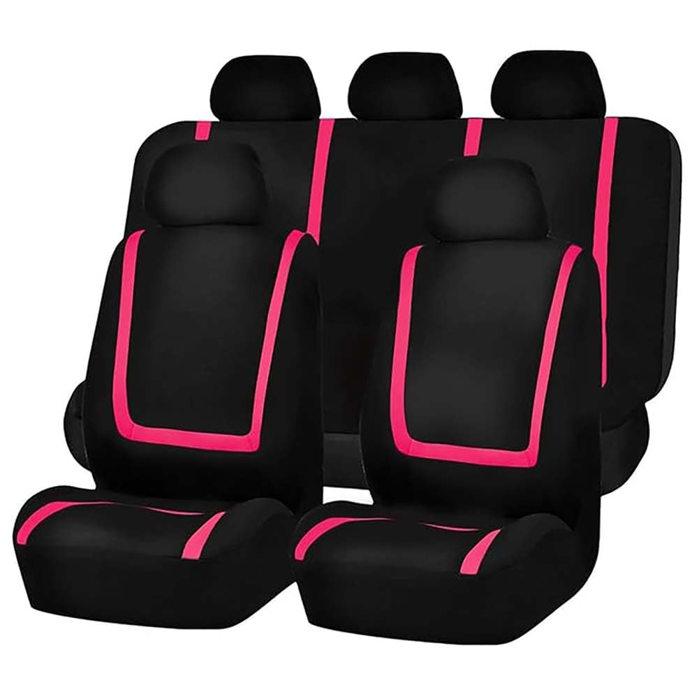 JianFei Auto SitzbezüGe Sets FüR Fo-rd Ecosport Explorer 2019-2024, Leinen Stoff AutositzbezüGe SchonbezüGe Sitzbezug Vorne Und Hinten Atmungsaktiv ZubehöR,E/Pink von JianFei