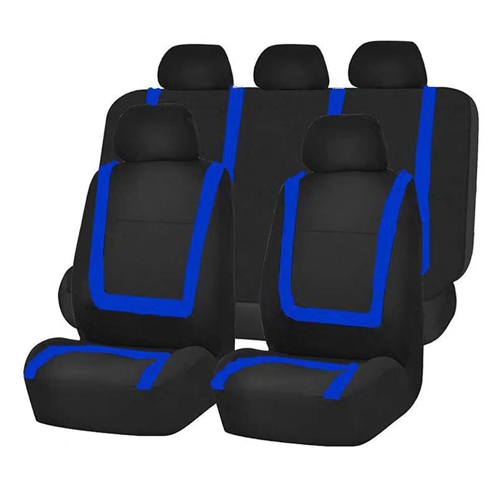 JianFei Auto SitzbezüGe Sets FüR Maz-da CX-3 2015-2024, Leinen Stoff AutositzbezüGe SchonbezüGe Sitzbezug Vorne Und Hinten Atmungsaktiv ZubehöR,D/Blue von JianFei