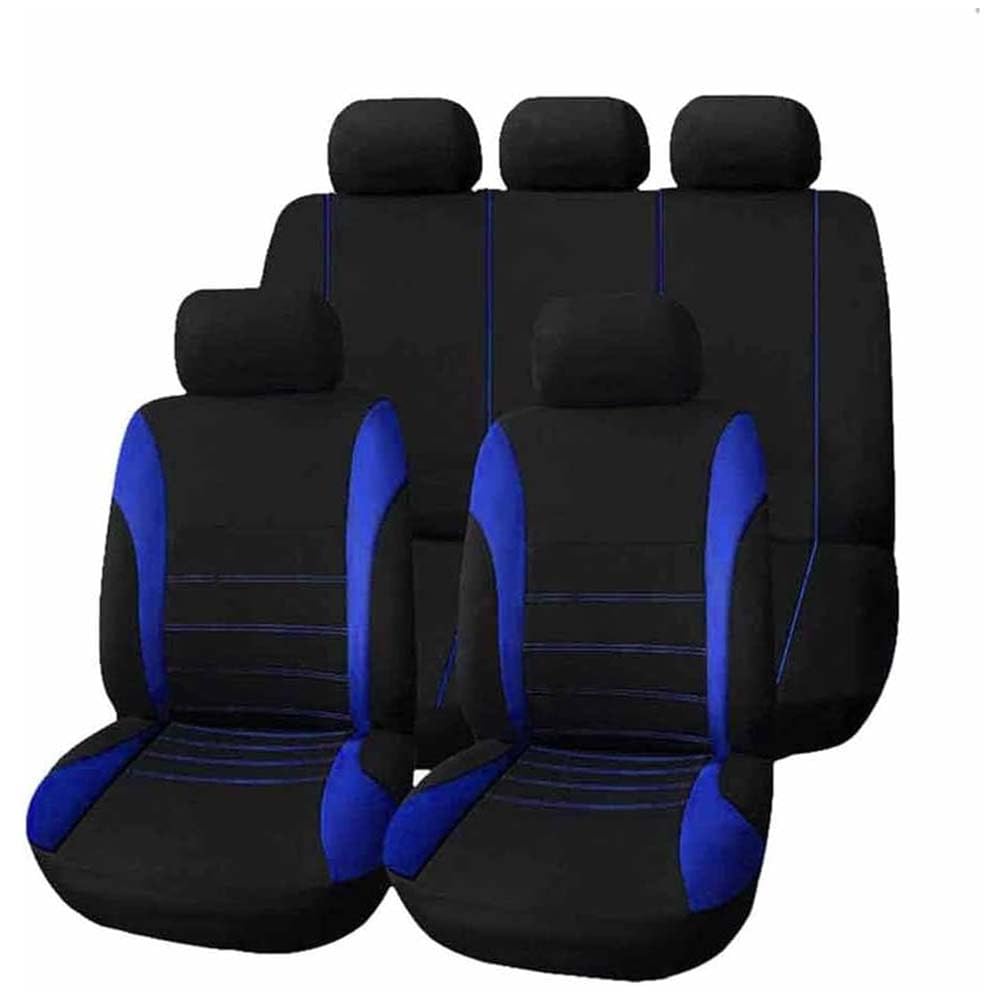 JianFei Auto SitzbezüGe Sets FüR Suzuki Vitara 5-Door LY 2015-2025, Leinen Stoff AutositzbezüGe SchonbezüGe Sitzbezug Vorne Und Hinten Atmungsaktiv ZubehöR,C/9pcs Set Blue von JianFei