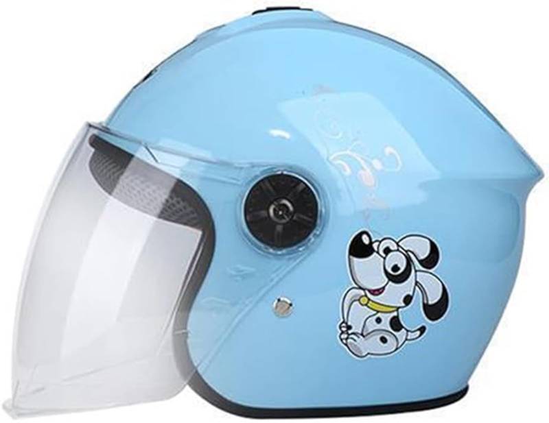 3/4-Motorradhelm Mit Offenem Gesicht, ECE-Zugelassener Kindermotorradhelm, Sommerroller, Leichter Mopedhelm, Kopfumfang, Geeignet Für Kinder Im Alter Zwischen 3 Und 14 Jahren C,47-55cm von JianJud