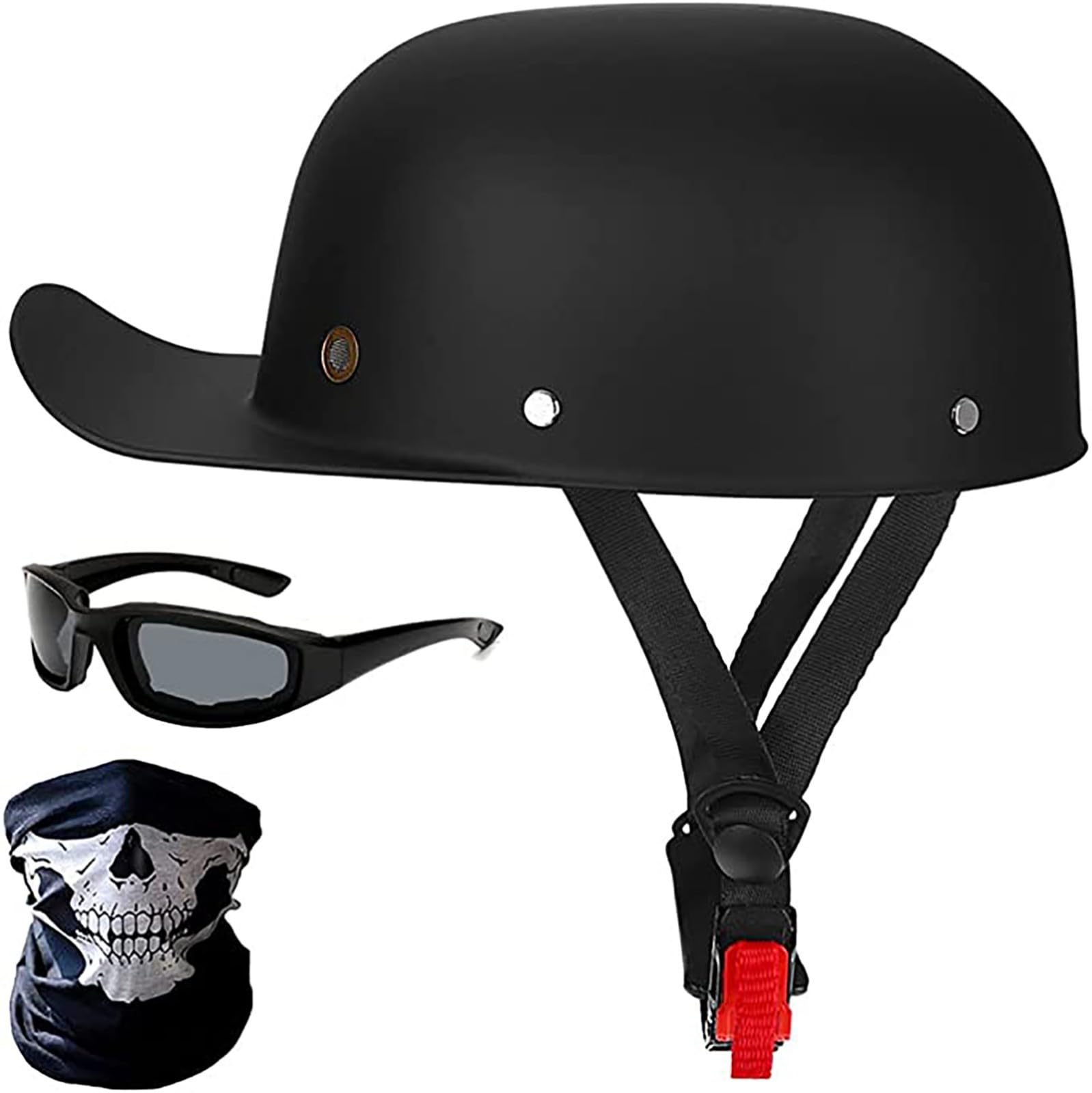 Baseball Cap Motorradhelm Für Erwachsene Männer Frauen Deutschen Stil Halbgesichtshelme Rollerhelm Mopedhelm Straßenhelm Zum Helm DOT zugelassen C,M/(53~56cm) von JianJud