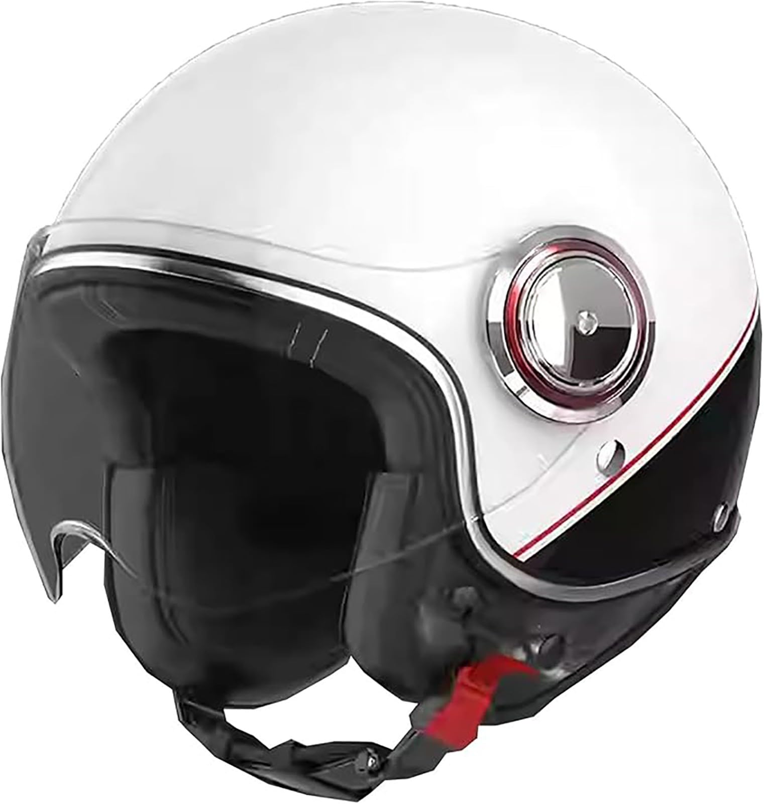 Deutsche Motorrad Halbhelme Mit ECE 22.06-Geprüftjethelm Retro, Chopper Helm, Scooter-Helm, Fahrradhelm, Mit Herausnehmbares Innenfutter Und Schnellverschlussschnallen A,L/{59~60cm} von JianJud