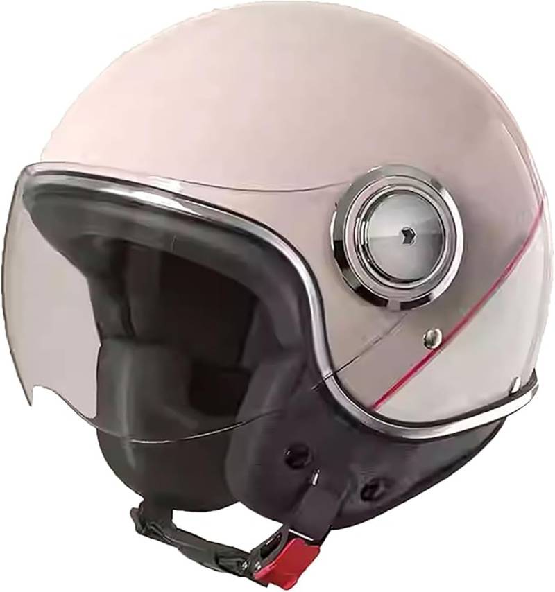 Deutsche Motorrad Halbhelme Mit ECE 22.06-Geprüftjethelm Retro, Chopper Helm, Scooter-Helm, Fahrradhelm, Mit Herausnehmbares Innenfutter Und Schnellverschlussschnallen B,S/{55~56cm} von JianJud