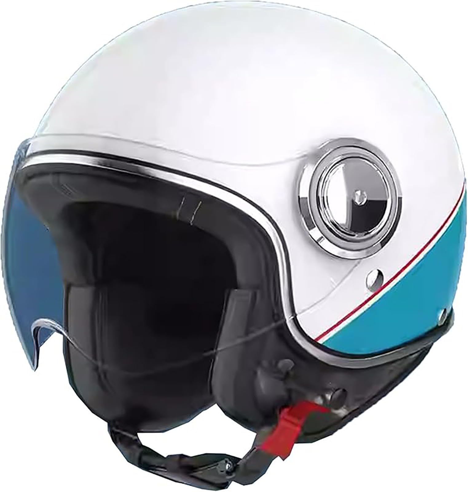 Deutsche Motorrad Halbhelme Mit ECE 22.06-Geprüftjethelm Retro, Chopper Helm, Scooter-Helm, Fahrradhelm, Mit Herausnehmbares Innenfutter Und Schnellverschlussschnallen D,L/{59~60cm} von JianJud