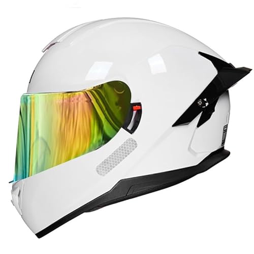 Integralhelm Für Motorradfahrer Mit Doppelvisier, Sturzhelme Für Herren Und Damen Zum Rennradfahren, Roller, Moped, ECE 2206-Geprüft A,L/{59~60cm} von JianJud