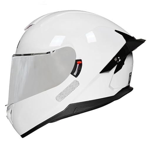 Integralhelm Für Motorradfahrer Mit Doppelvisier, Sturzhelme Für Herren Und Damen Zum Rennradfahren, Roller, Moped, ECE 2206-Geprüft B,M/{57~58cm} von JianJud